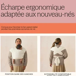 Écharpe de portage aura en tissu tricoté bleu nuit