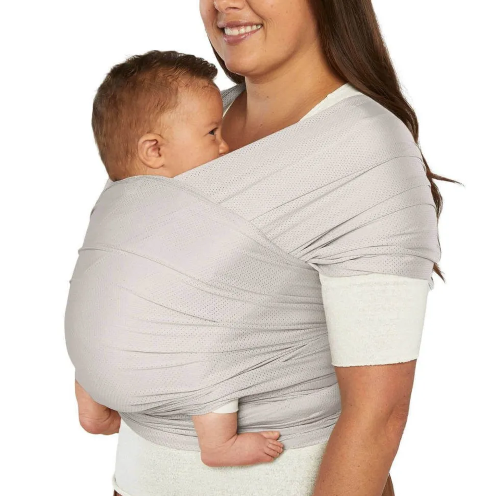 Écharpe de portage aura en tissu mesh gris clair