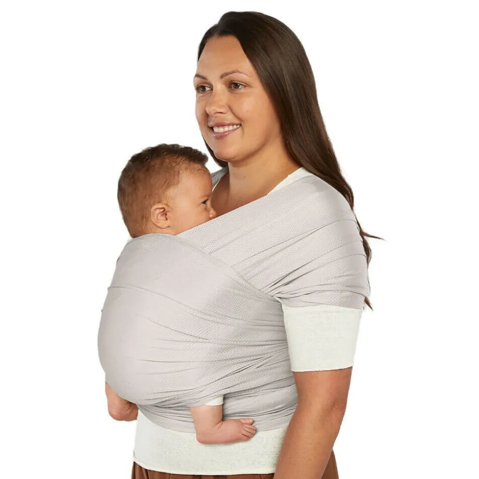 Écharpe de portage aura en tissu mesh gris clair