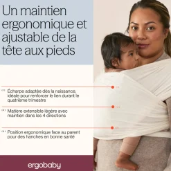 Écharpe de portage aura en tissu mesh bleu nuit