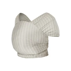 Écharpe de portage aura en tissu tricoté gris rayé