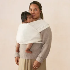 Écharpe de portage aura en tissu tricoté crème