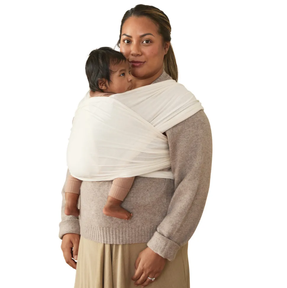 Écharpe de portage aura en tissu tricoté crème