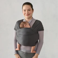 Écharpe de portage aura en tissu tricoté noir clair