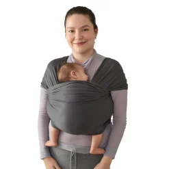 Écharpe de portage aura en tissu tricoté noir clair