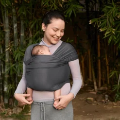 Écharpe de portage aura en tissu tricoté noir clair
