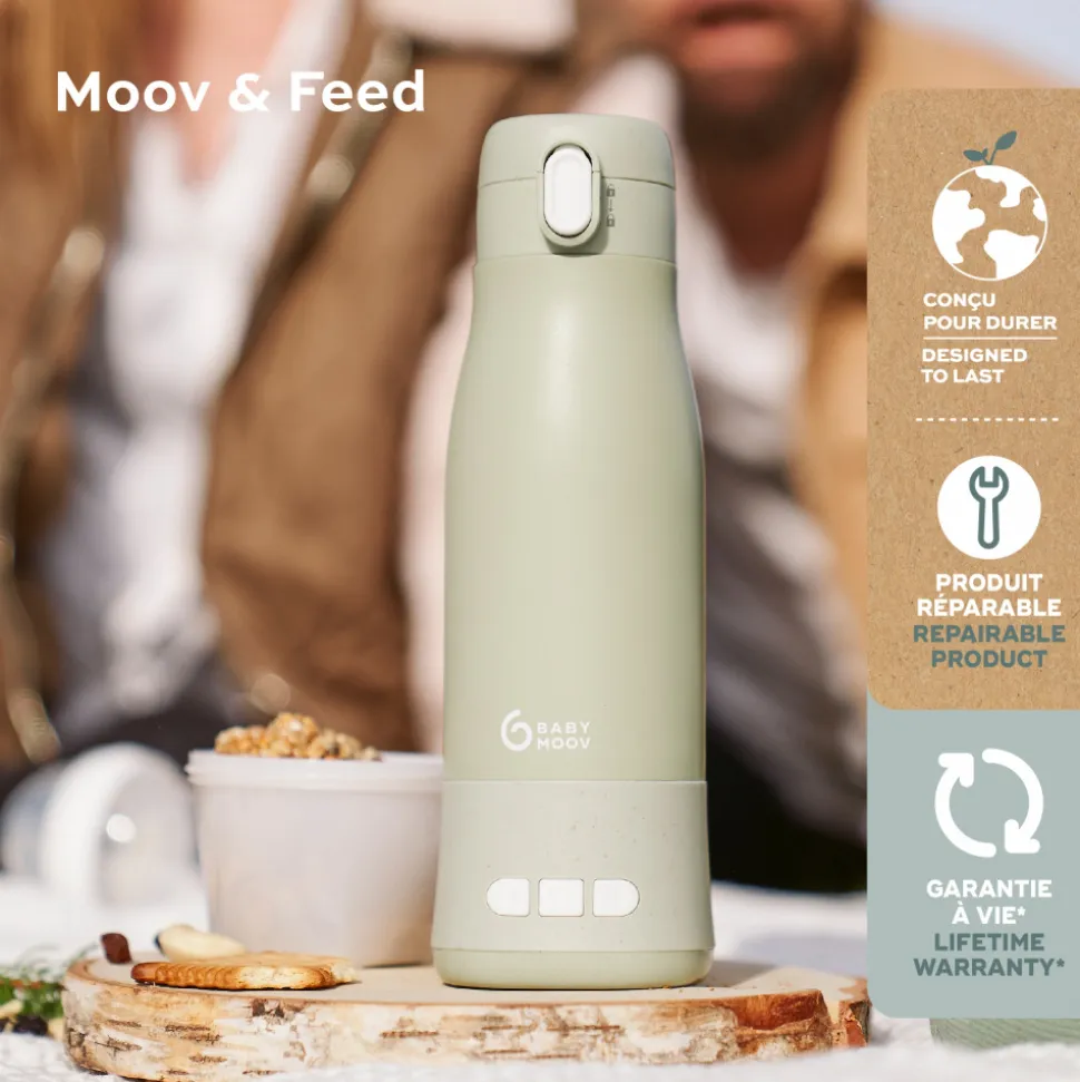 Chauffe biberon nomade moov and feed minéral vert sauge
