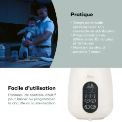 Chauffe biberon stérilisateur nomade nutrismart+ mineral beige