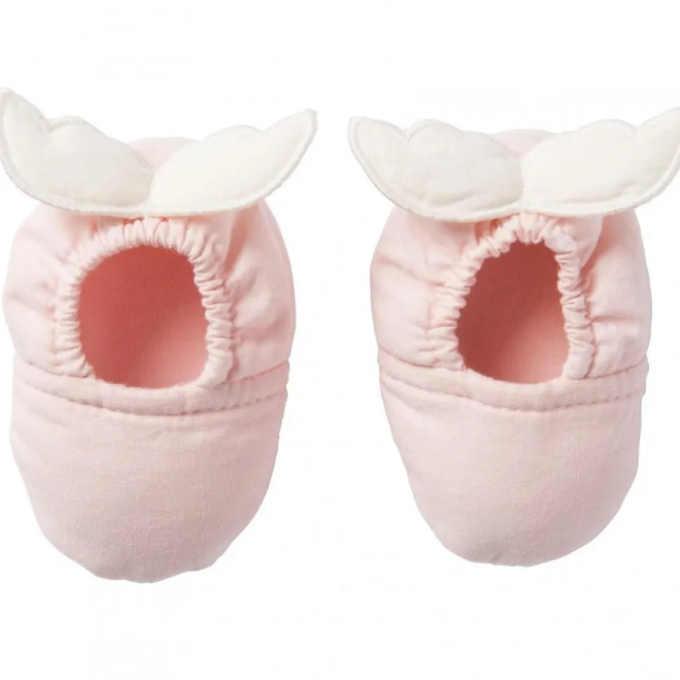 Chaussons ailes d'ange 0-6 mois blush et écru