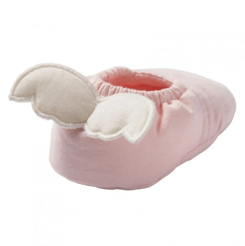 Chaussons ailes d'ange 0-6 mois blush et écru
