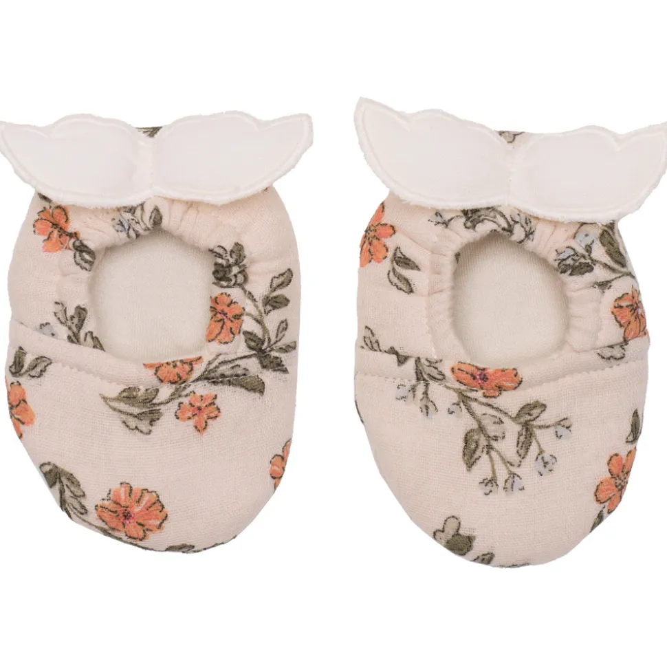 Chaussons ailes d'ange 0-6 mois imprimé fleurs