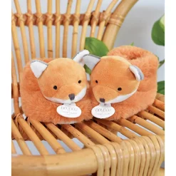 Chaussons avec hochet pour bébé unicef renard