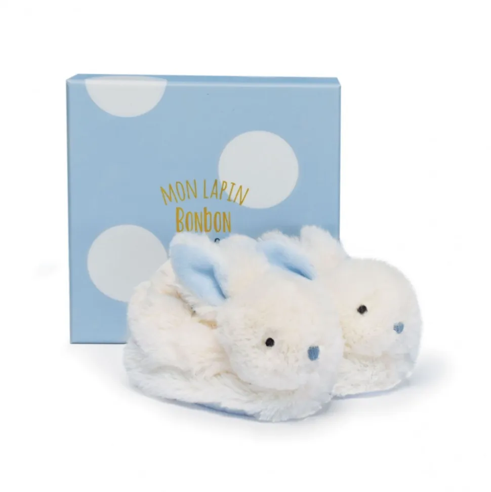 Chaussons 0-6 mois lapin bonbon bleu