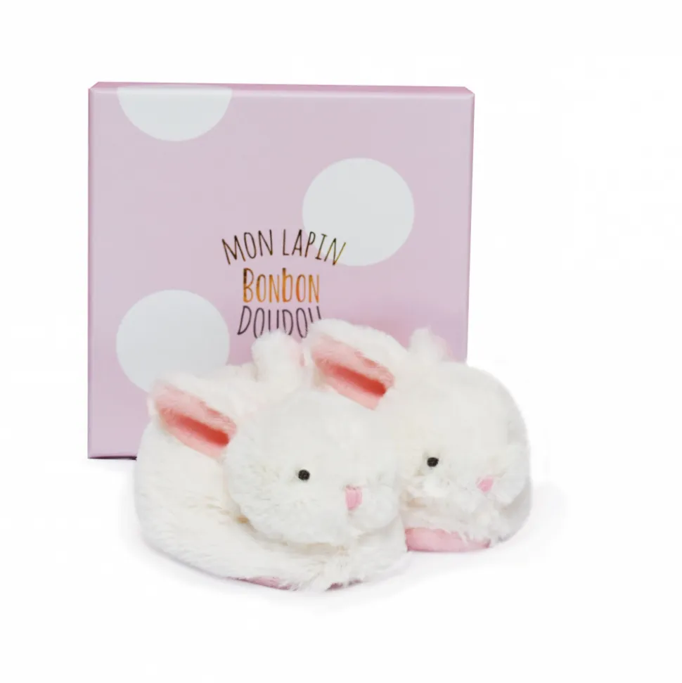 Chaussons 0-6 mois lapin bonbon rose