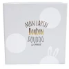 Chaussons 0-6 mois lapin bonbon taupe