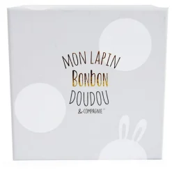 Chaussons 0-6 mois lapin bonbon taupe