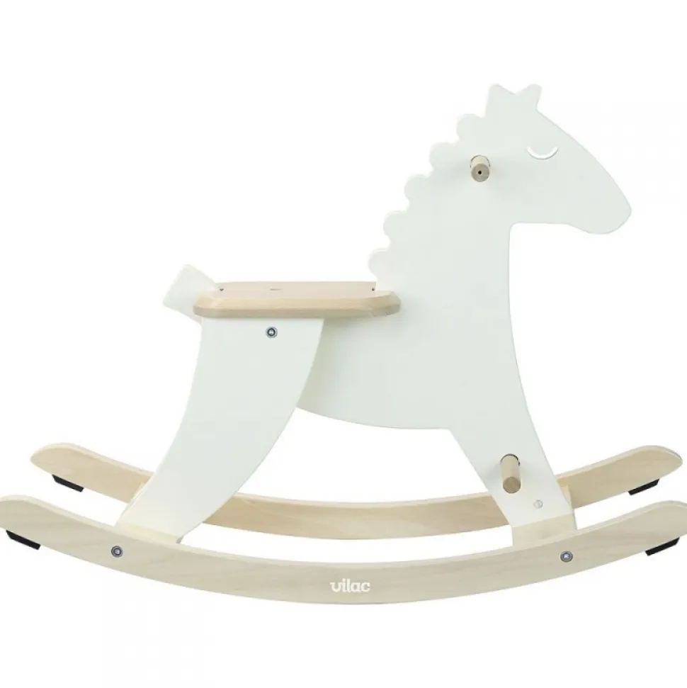 Cheval à bascule hudada ivoire + arceau