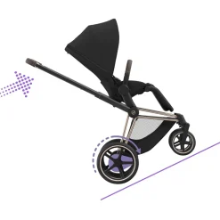 Châssis de poussette électrique e-priam 2 rose gold