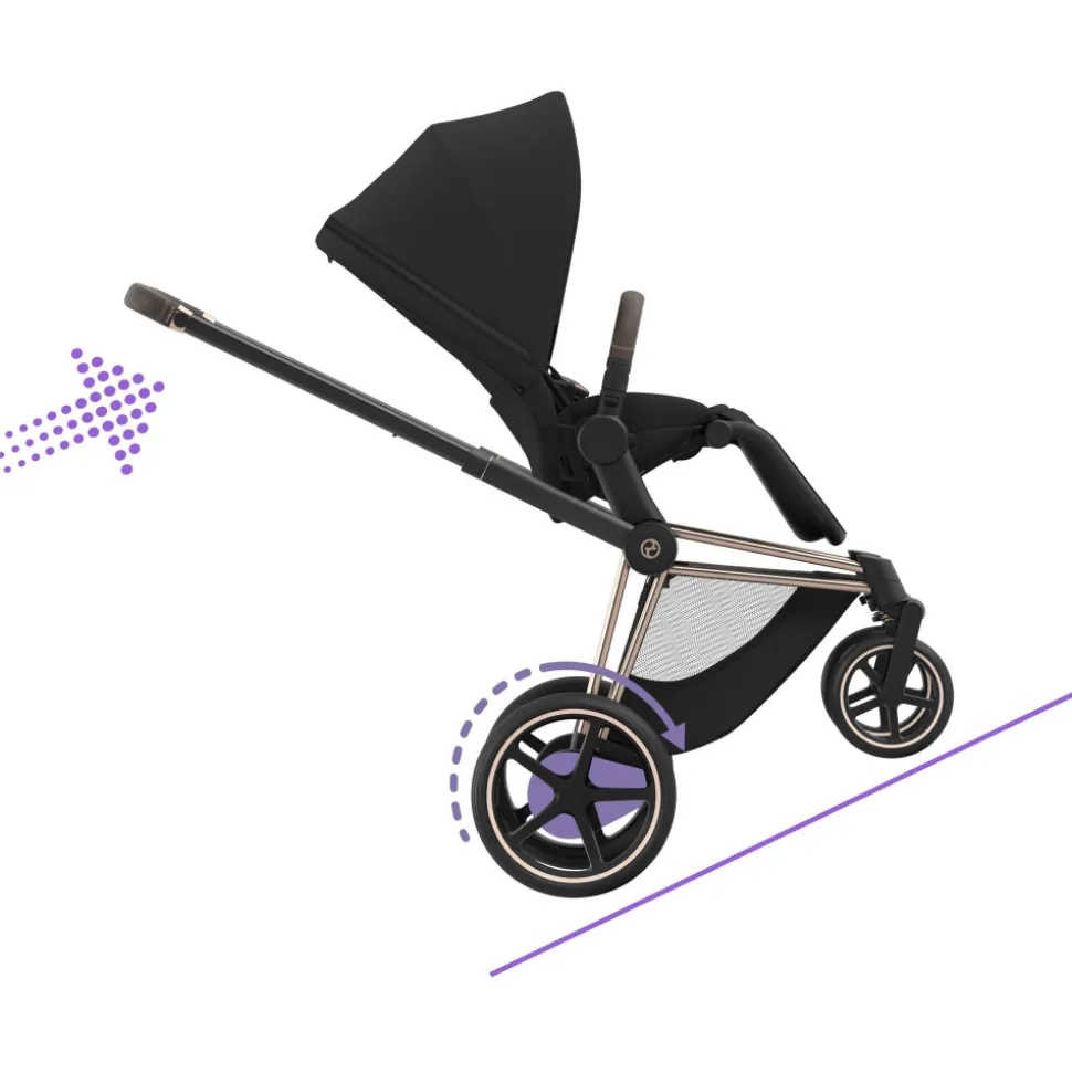 Châssis de poussette électrique e-priam 2 rose gold