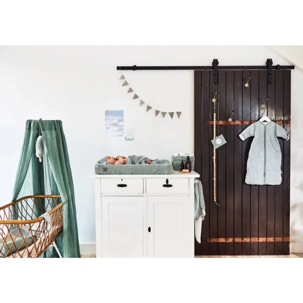Ciel de lit vintage 155 cm ash green
