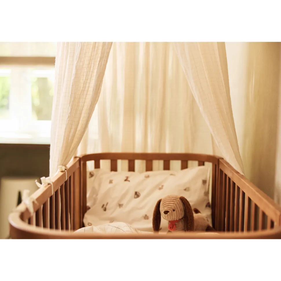 Ciel de lit vintage 245 cm cosy check sand