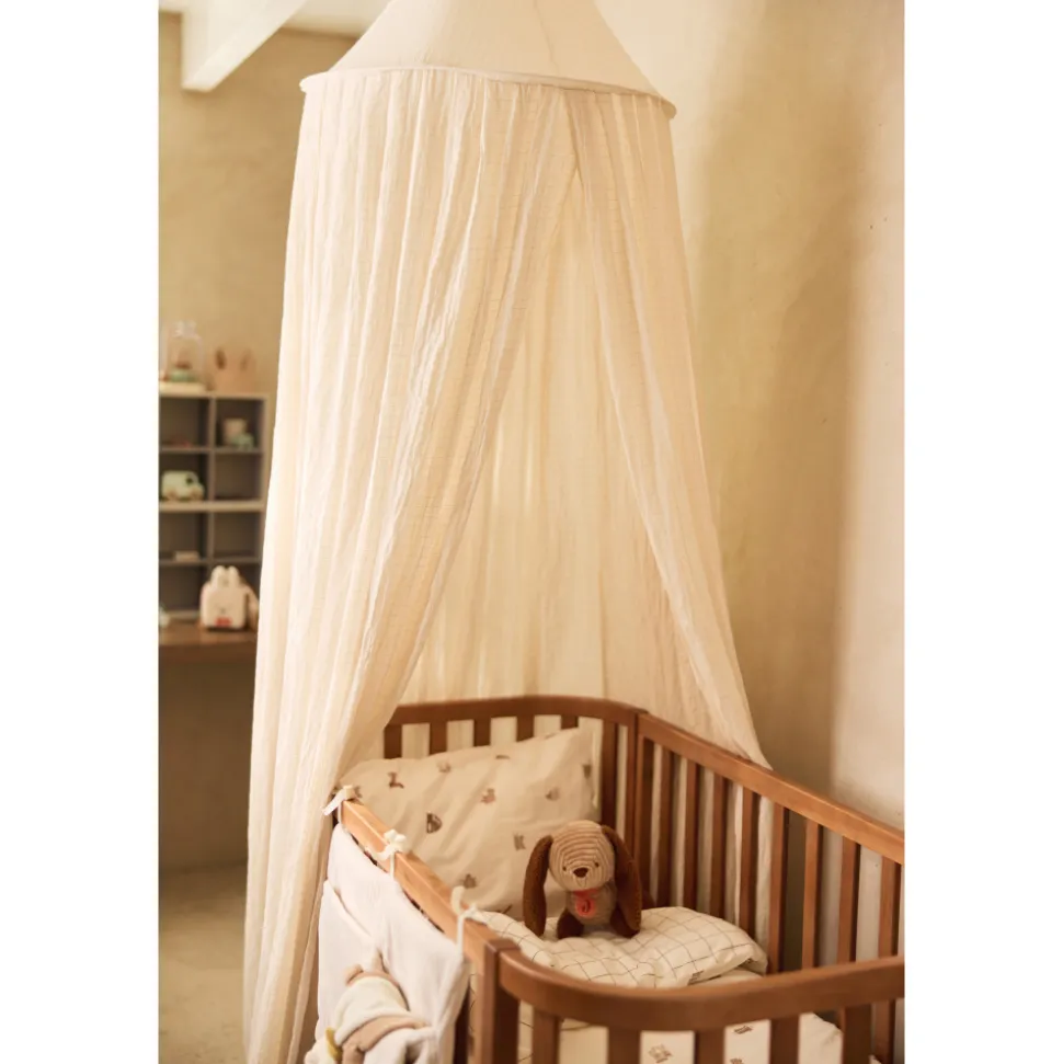 Ciel de lit vintage 245 cm cosy check sand
