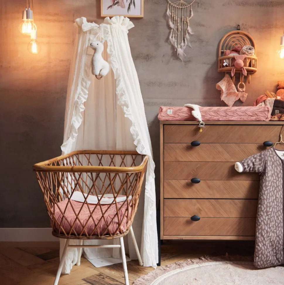 Ciel de lit vintage 155 cm ruffle ivoire