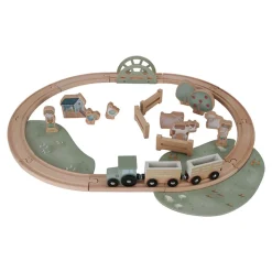Circuit de train en bois fsc - little farm