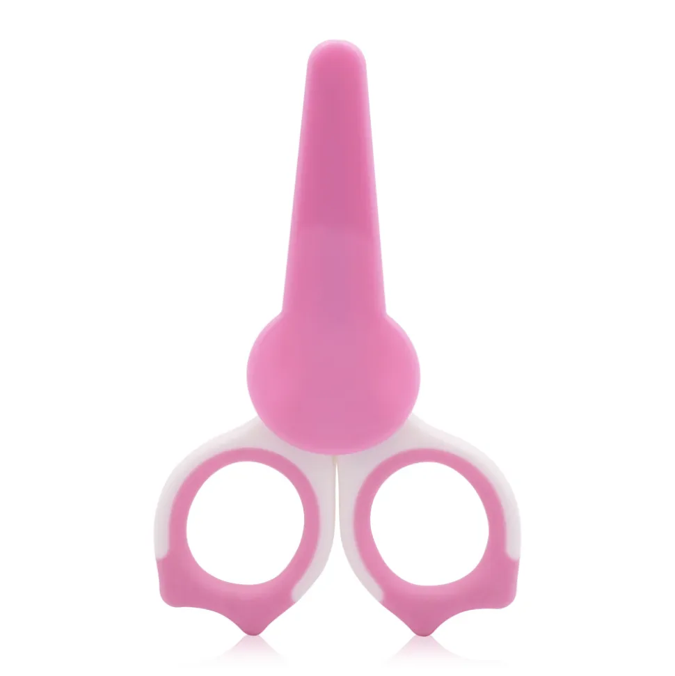 Ciseaux bébé avec capuchon rose