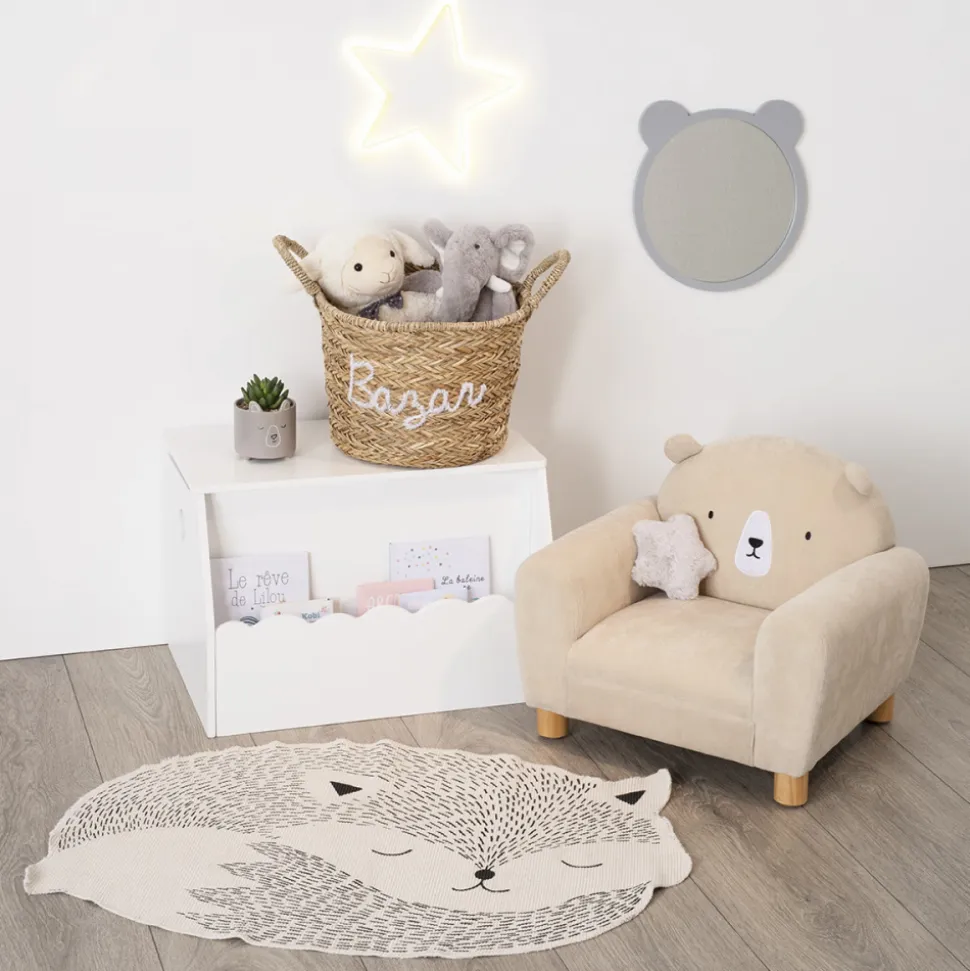 Coffre à jouets avec bibliothèque banc