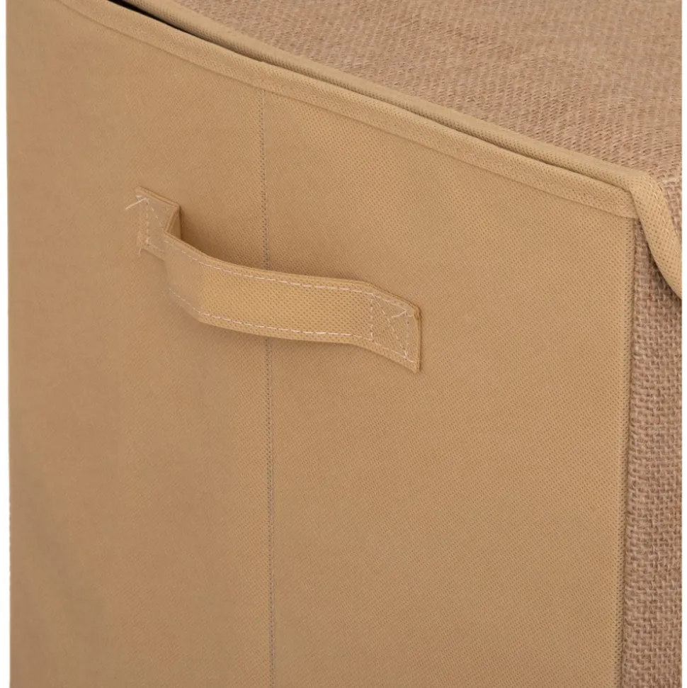Coffre à jouets jute avec pompons