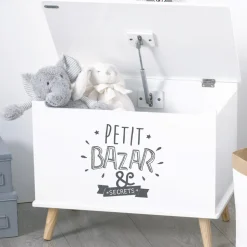 Coffre à jouets petit bazar blanc