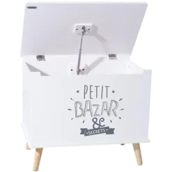 Coffre à jouets petit bazar blanc