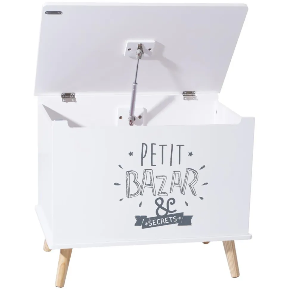 Coffre à jouets petit bazar blanc