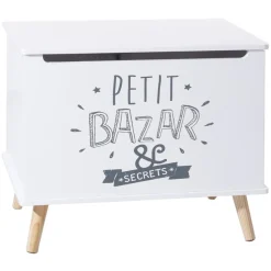 Coffre à jouets petit bazar blanc