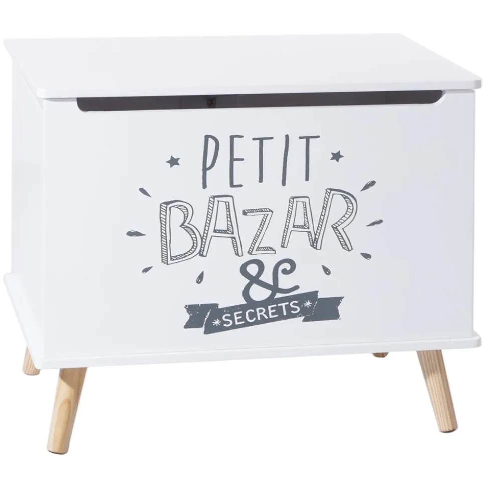 Coffre à jouets petit bazar blanc