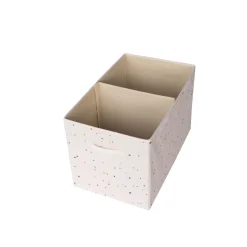 Coffre à jouets terrazzo crème