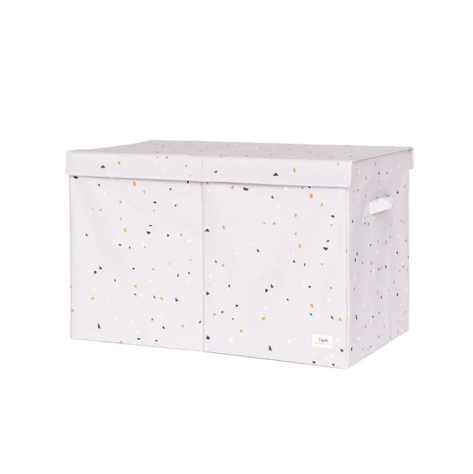 Coffre à jouets terrazzo gris clair