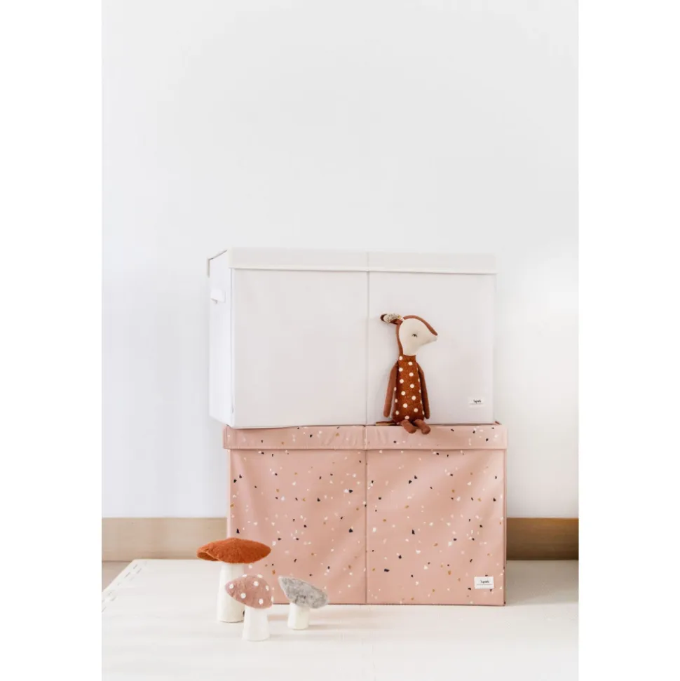 Coffre à jouets uni crème