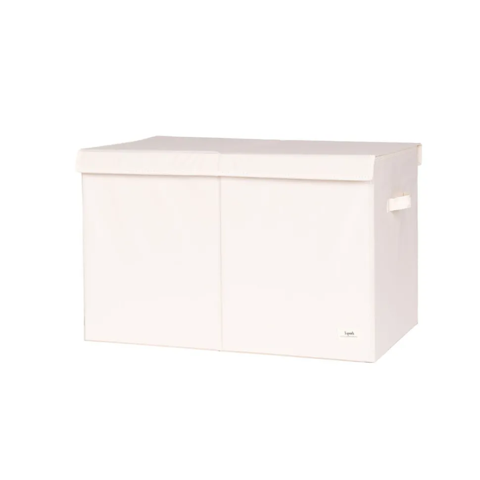 Coffre à jouets uni crème