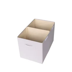 Coffre à jouets uni gris clair
