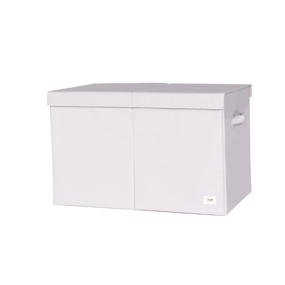 Coffre à jouets uni gris clair