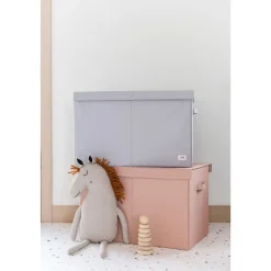 Coffre à jouets uni gris clair