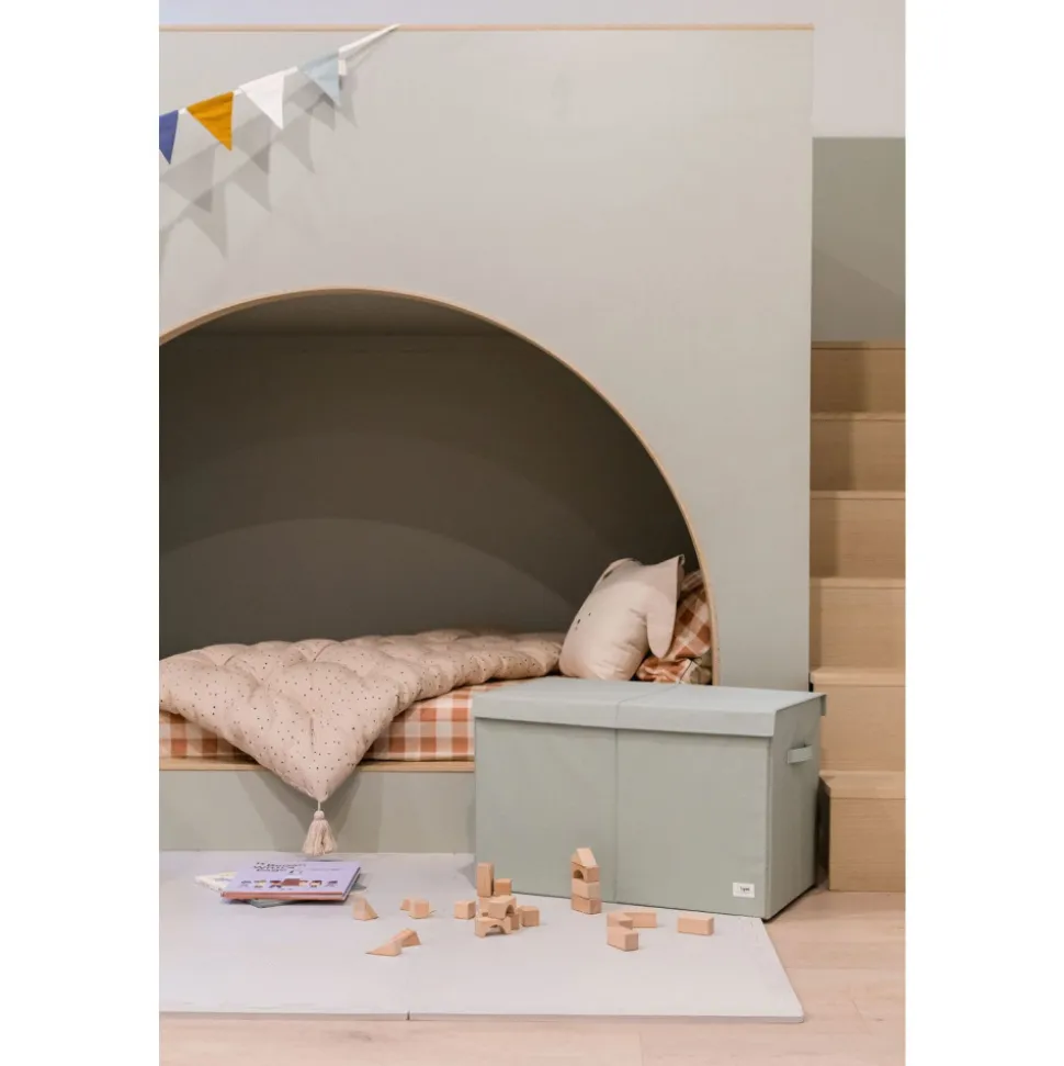 Coffre à jouets uni vert
