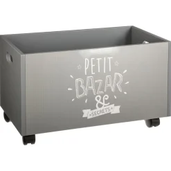 Coffre à roulettes gris