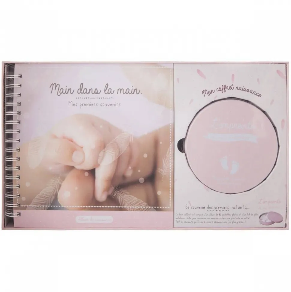 Coffret album de naissance + boîte à empreinte - modèle aléatoire