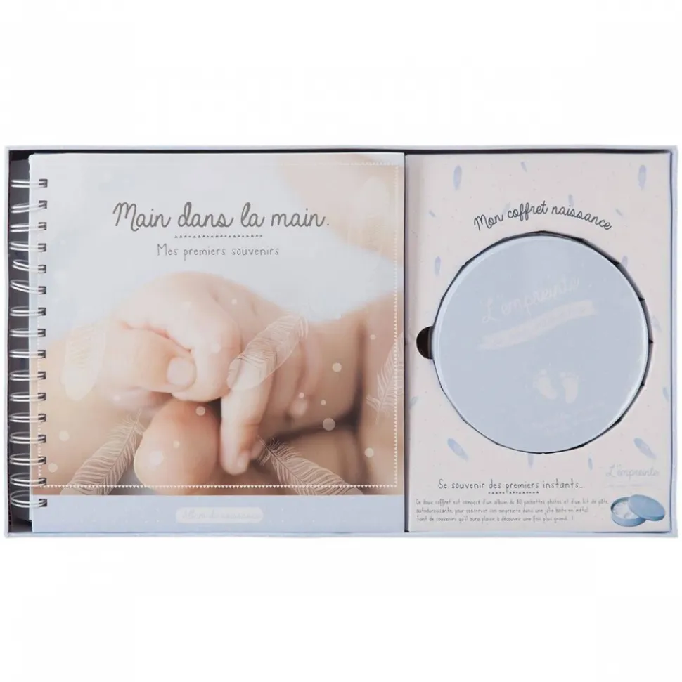 Coffret album de naissance + boîte à empreinte - modèle aléatoire