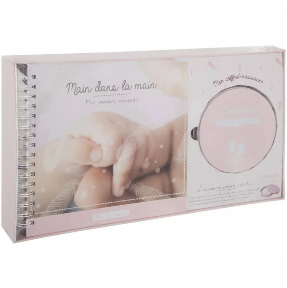 Coffret album de naissance + boîte à empreinte - modèle aléatoire