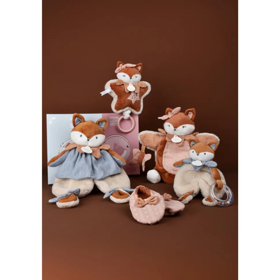 Coffret bébé doudou et chaussons mina la renarde