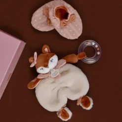 Coffret bébé doudou et chaussons mina la renarde